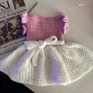 Handmade Pink & White Baby Dress